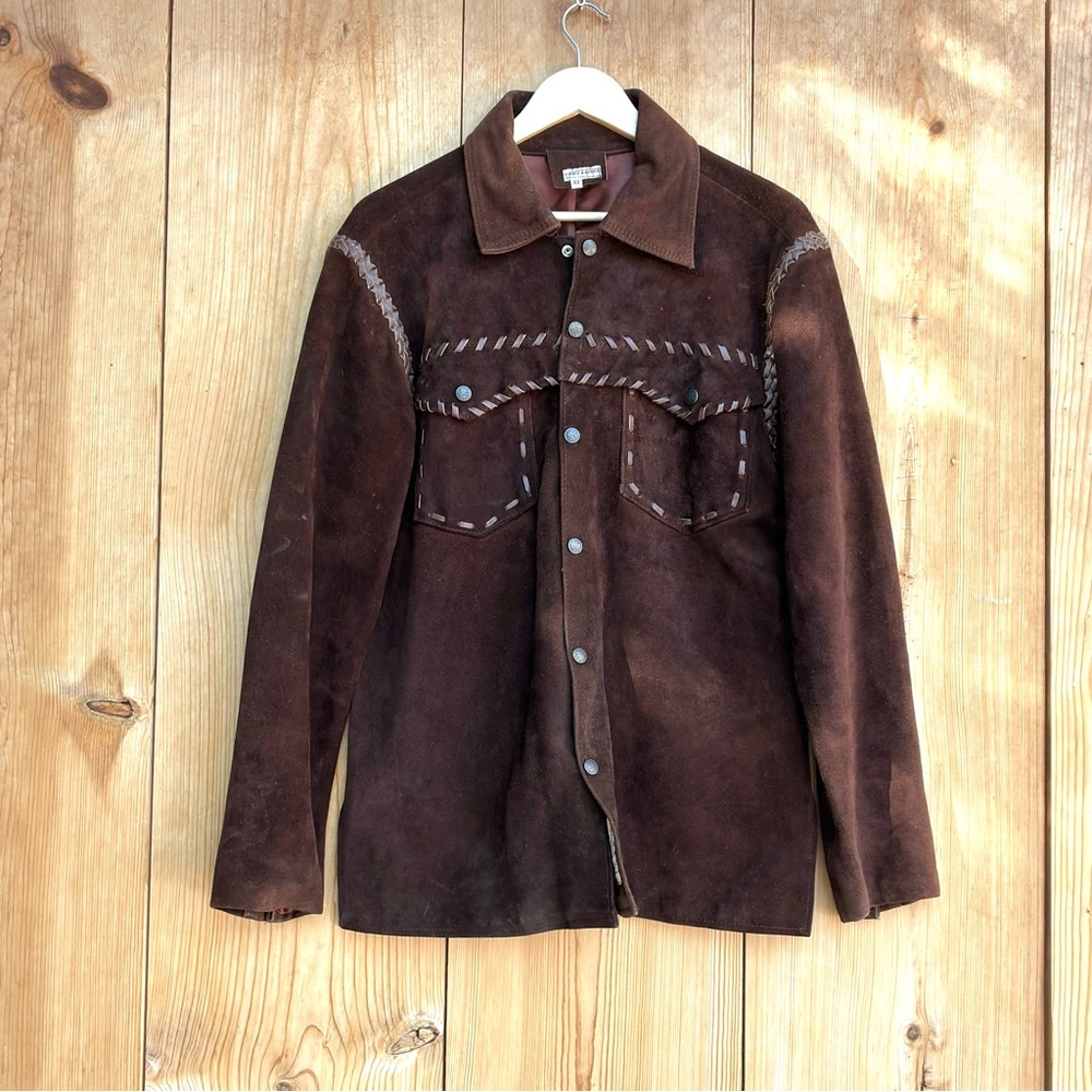 Sherwin Sheyenne Vintage Brown Suede Men Jacket Sz 42